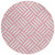8' Pink And Ivory Round Geometric Washable Indoor Outdoor Area Rug