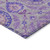 9' X 12' Lavender Lilac And Gray Floral Washable Indoor Outdoor Area Rug