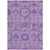 9' X 12' Lavender Lilac And Gray Floral Washable Indoor Outdoor Area Rug