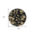 8' Black And Gold Round Floral Washable Indoor Outdoor Area Rug