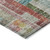 8' X 10' Terra Cotta Green And Brown Striped Washable Indoor Outdoor Area Rug