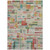 8' X 10' Terra Cotta Green And Brown Striped Washable Indoor Outdoor Area Rug