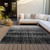 9' X 12' Black Ivory And Gray Ombre Washable Indoor Outdoor Area Rug