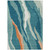 10' X 14' Teal Blue Copper And Ivory Abstract Washable Indoor Outdoor Area Rug