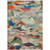 10' X 14' Green Teal Blue And Terra Cotta Abstract Washable Indoor Outdoor Area Rug