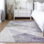 5' X 8' Purple Gray And Charcoal Abstract Washable Indoor Outdoor Area Rug