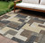 10' X 14' Brown And Taupe Abstract Washable Indoor Outdoor Area Rug