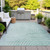 8' X 10' Mint Green And Silver Abstract Washable Indoor Outdoor Area Rug