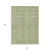 10' X 14' Green Floral Washable Indoor Outdoor Area Rug
