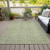 10' X 14' Green Floral Washable Indoor Outdoor Area Rug