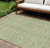 10' X 14' Green Floral Washable Indoor Outdoor Area Rug