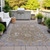 8' X 10' Brown And Lavender Floral Washable Indoor Outdoor Area Rug