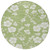 8' Artichoke Green And Ivory Round Floral Washable Indoor Outdoor Area Rug