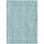 9' X 12' Teal Blue And Ivory Striped Washable Indoor Outdoor Area Rug