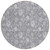 8' Gray Silver And Ivory Round Floral Washable Indoor Outdoor Area Rug