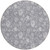 8' Gray Silver And Ivory Round Floral Washable Indoor Outdoor Area Rug