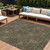 8' X 10' Brown And Beige Floral Washable Indoor Outdoor Area Rug