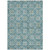 10' X 14' Teal Blue Gray And Gold Floral Washable Indoor Outdoor Area Rug