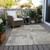 8' X 10' Linen And Gray Abstract Washable Indoor Outdoor Area Rug