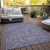 8' X 10' Eggplant Purple And Gray Floral Washable Indoor Outdoor Area Rug