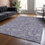 8' X 10' Eggplant Purple And Gray Floral Washable Indoor Outdoor Area Rug