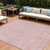 9' X 12' Pink And Red Floral Washable Indoor Outdoor Area Rug