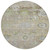 8' Beige Gray And Green Round Floral Washable Indoor Outdoor Area Rug