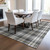 8' X 10' Charcoal Ivory And Gold Plaid Washable Indoor Outdoor Area Rug