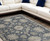 8' X 10' Beige and Blue Floral Medallion Power Loom Area Rug