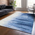 8' X 10' Navy Blue And Ivory Abstract Washable Indoor Outdoor Area Rug