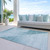 3' X 5' Teal Blue And Aqua Abstract Washable Indoor Outdoor Area Rug