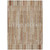 9' X 12' Terra Cotta And Beige Striped Washable Indoor Outdoor Area Rug