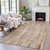 9' X 12' Terra Cotta And Beige Striped Washable Indoor Outdoor Area Rug