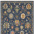 8' X 11' Blue Yellow And Red Oriental Area Rug With Fringe