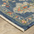 8' X 11' Blue Yellow And Red Oriental Area Rug With Fringe