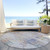 8' Ivory Orange And Blush Round Abstract Washable Indoor Outdoor Area Rug