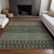 10' X 14' Brown Green And Olive Green Tribal Washable Indoor Outdoor Area Rug