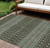 10' X 14' Brown Green And Olive Green Tribal Washable Indoor Outdoor Area Rug