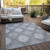 10' X 14' Gray Silver And Charcoal Ikat Washable Indoor Outdoor Area Rug