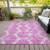 8' X 10' Pink Blush And Mauve Abstract Washable Indoor Outdoor Area Rug