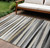 10' X 14' Gray Ivory And Beige Striped Washable Indoor Outdoor Area Rug