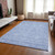9' X 12' Sky Blue And Ivory Floral Washable Indoor Outdoor Area Rug