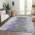 9' X 12' Purple Ivory And Charcoal Abstract Washable Indoor Outdoor Area Rug