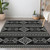 10' X 14' Black And Ivory Southwestern Washable Indoor Outdoor Area Rug