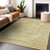 9' X 12' Gold Tan And Beige Oriental Washable Indoor Outdoor Area Rug