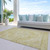 9' X 12' Gold Tan And Beige Oriental Washable Indoor Outdoor Area Rug