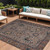 8' X 10' Brown And Beige Floral Washable Indoor Outdoor Area Rug