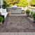 8' X 10' Brown And Beige Floral Washable Indoor Outdoor Area Rug