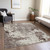 9' X 12' Taupe Ivory And Brown Damask Washable Indoor Outdoor Area Rug