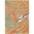 9' X 12' Orange Green And Beige Abstract Washable Indoor Outdoor Area Rug